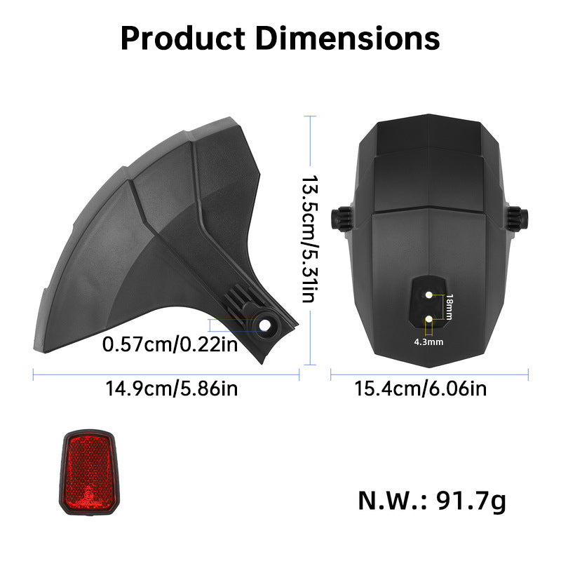 Compatible Rear Fender for KuKirin G2 G3 G4 Electric Scooter | High-Visibility Reflective Plastic Mudguard