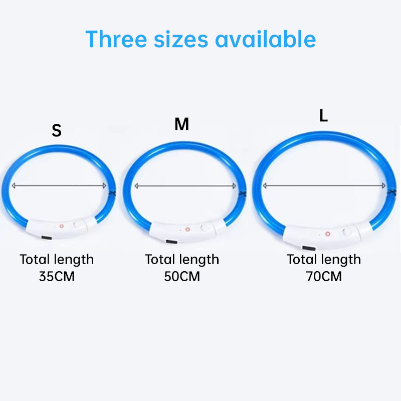 3-Mode LED Dog Collar - USB Rechargeable, Detachable & Glowing Pet Safety Necklace for Night