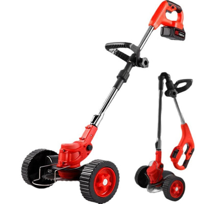 Foldable electric lawn mower with lithium battery and wheels multifunctional handheld wireless charging and weeding machine