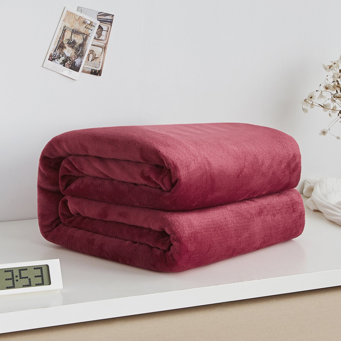 Thick blanket, solid color blanket, single-layer nap, coral fleece blanket, winter flannel blanket