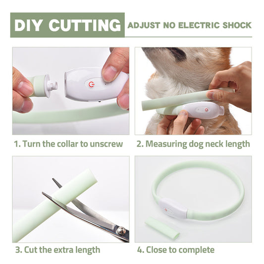 Pet Luminous Collar Pet Collar USB Charging Dog Night Aperture Led Collar Safe Dog Walking
