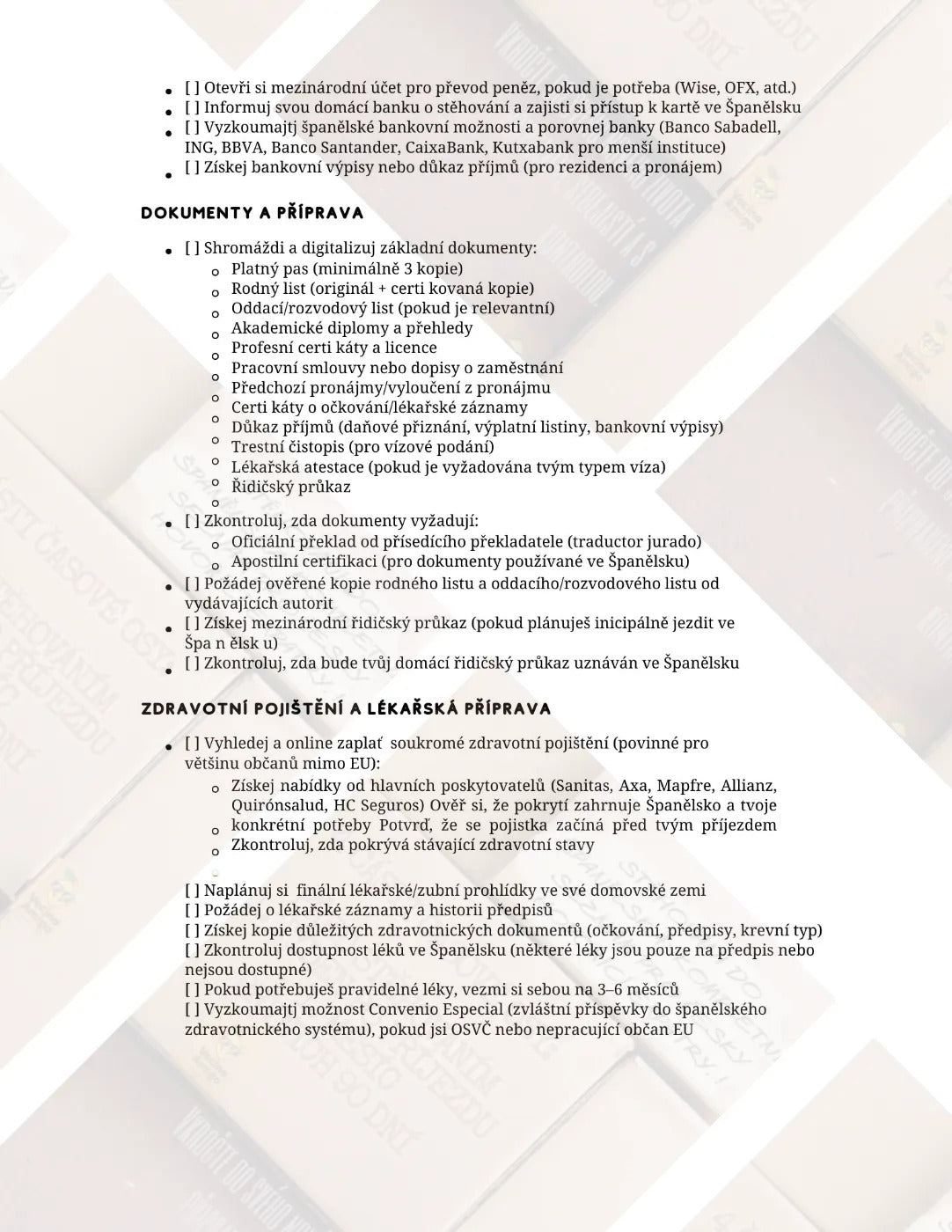 Kompletní průvodce relokací do Španělska (PDF checklist)