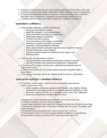 Kompletní průvodce relokací do Španělska (PDF checklist)