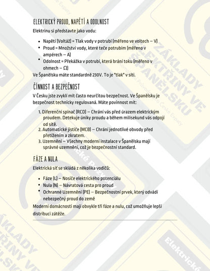 Elektrické Rozvody a Základy Elektřiny ve Španělsku