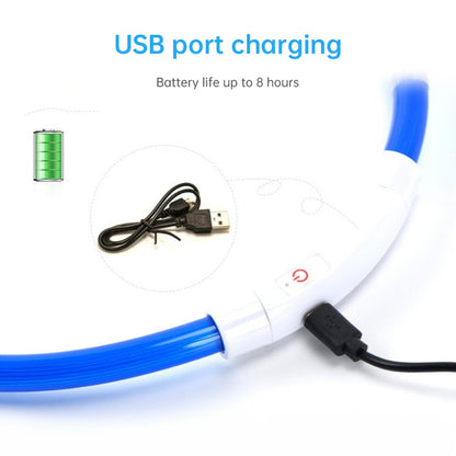 3-Mode LED Dog Collar - USB Rechargeable, Detachable & Glowing Pet Safety Necklace for Night