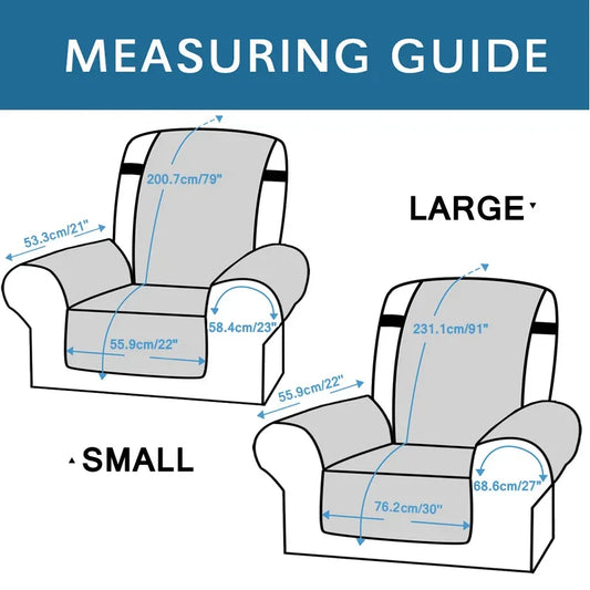 Waterproof Recliner Cover Snap Fixed Pet Dog Kids Sofa Mat Couch Slipcovers For Living Room Dustproof Furniture Protector Covers