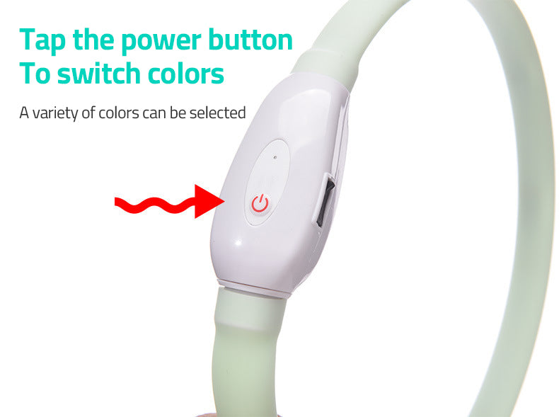 Pet Luminous Collar Pet Collar USB Charging Dog Night Aperture Led Collar Safe Dog Walking